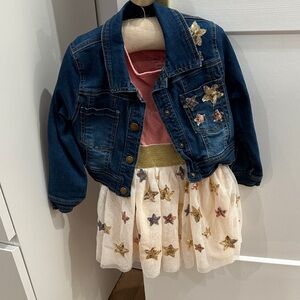 Pippa & Julie Blue Star-Embellished Jean Jacket